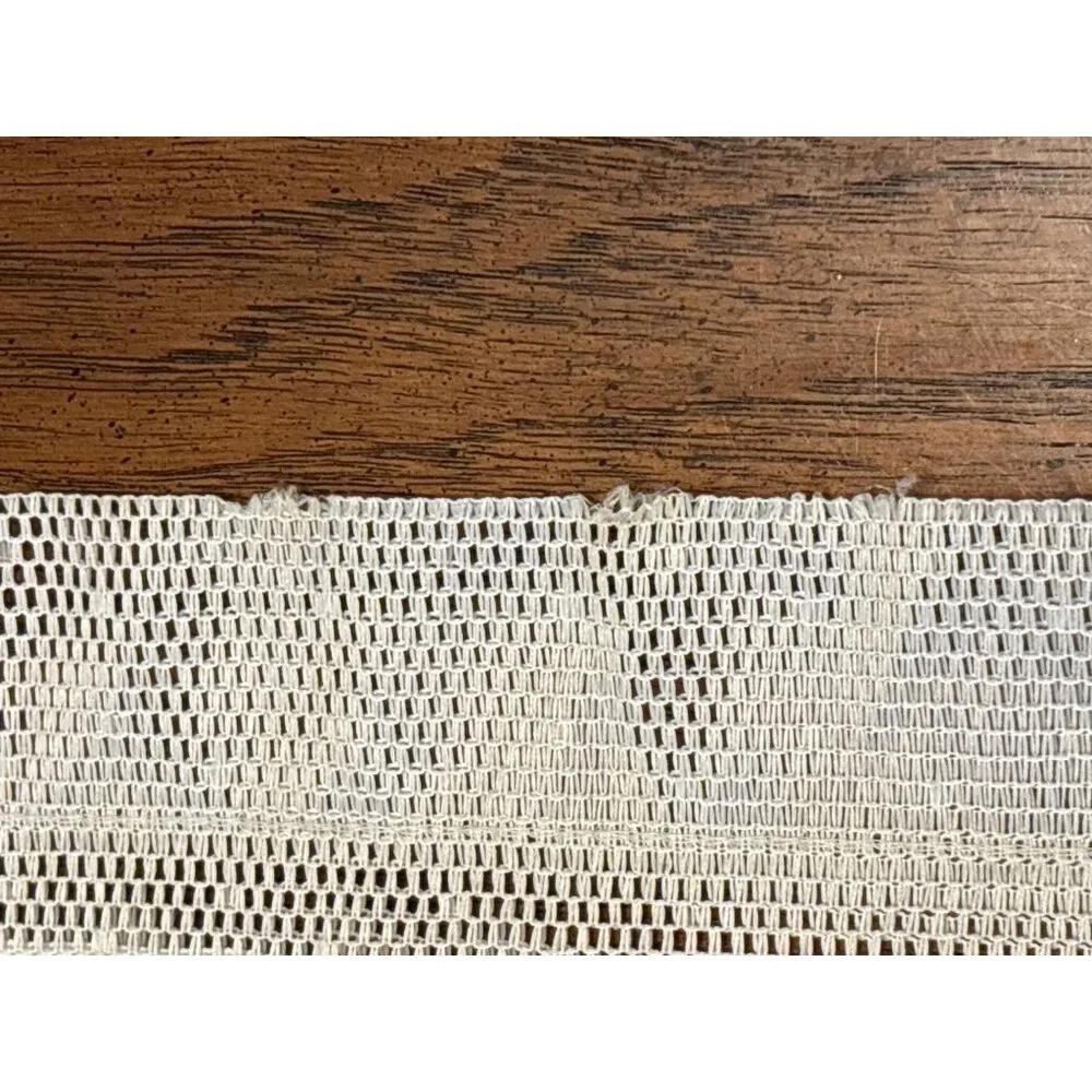 Vintage White Lace Curtain Panel 100% Polyester Floral Design 57